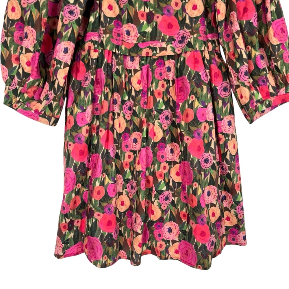 entro Floral Mini Dress in Pink, Green, Red - Picture 9 of 11